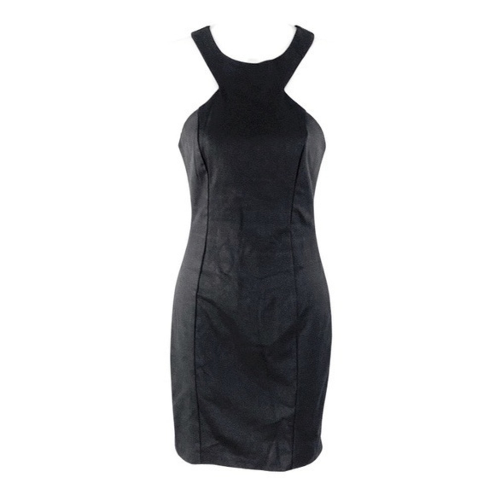 Victoria + Sophia black coated racerback bodycon dress
